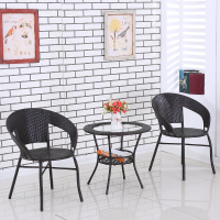 2019藤椅三件套桌椅阳台组合简约休闲椅家用庭院靠背椅子五件套小茶几