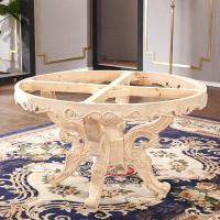 2019新款家具大理石实木餐桌椅组合欧式家用小户型轻奢圆桌饭桌黑橡木圆形餐桌