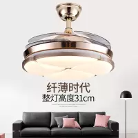 苏宁放心购隐形风扇灯带灯吊扇灯餐厅客厅卧室电灯风扇吊灯一体简约家用变频金色42寸变光遥控A-STYLE