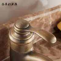 苏宁放心购古韵复古美式仿古水龙头冷热青古铜色铜欧式浴室柜台下面盆龙头A-STYLE