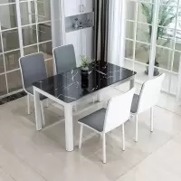 苏宁放心购餐桌现代简约钢化玻璃小户型饭桌家用餐桌椅组合经济型烤漆桌子A-STYLE