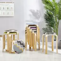 苏宁放心购家用凳实木圆板凳简约加厚餐桌凳时尚创意凳子铁艺美式时尚餐厅凳A-STYLE