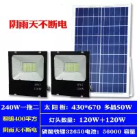苏宁放心购苏宁严选 太阳能灯一拖二户外庭院灯家用室内超亮防水投光灯新农村路灯240WA-STYLE