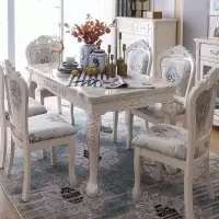 苏宁放心购欧式餐桌椅组合大理石长方形现代简约家用小户型饭桌实木简欧桌子A-STYLE