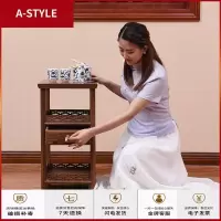 苏宁放心购红木鸡翅木家具 小茶几中式实木方几角几边几仿古小茶桌简约茶台A-STYLE