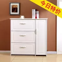 苏宁放心购白色烤漆鞋柜简约现代厅柜翻斗柜组装欧式19cm超薄口简易鞋柜A-STYLE家具