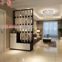 苏宁放心购黑白烤漆厅玄关柜鞋柜隔断柜 现代可移动实木装饰柜屏风隔断柜A-STYLE家具