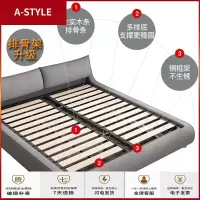 苏宁放心购北欧布艺床可拆洗简约现代双人床1.8米主卧轻奢床榻榻米婚床布床A-STYLE家具