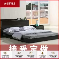 苏宁放心购板式床简约现代榻榻米床1.8米双三人床高箱定做收纳储物板床A-STYLE家具