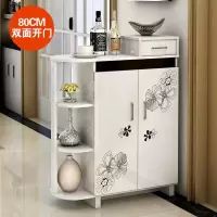 苏宁放心购双面鞋柜玄关 隔断柜厅柜鞋架 80cm两面开线条花朵A-STYLE家具