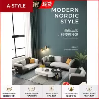苏宁放心购北欧布艺沙发小户型客厅现代简约科技布轻奢网红款ins三人沙发A-STYLE家具