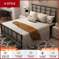 苏宁放心购北欧铁艺床ins网红公主铁床1.8米现代简约铁架床1.5m单双人公寓床A-STYLE家具