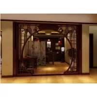 苏宁放心购中式仿古实木花格拱形月洞月亮电视书房客厅背景墙玄关装饰隔断A-STYLE