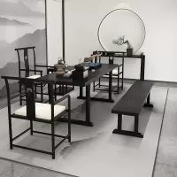 苏宁放心购办公室茶桌椅组合实木简约现代喝茶桌椅泡茶桌家用禅意茶艺桌阳台A-STYLE