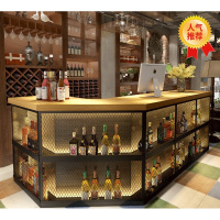 苏宁放心购复古工业风收银台酒吧吧台桌简约铁艺服装店健身房前台柜转角小型A-STYLE