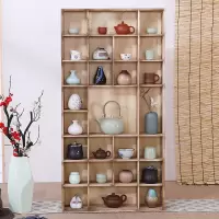 苏宁放心购实木多宝格茶杯架子茶壶架茶具家用置物展示架中式博古架挂墙壁挂A-STYLE