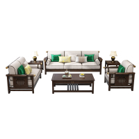 苏宁放心购新中式沙发现代中式别墅客厅中式沙发古典禅意中国风实木沙发组合A-STYLE