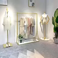 苏宁放心购服装店展示架金色服装架女装店货架落地式挂衣架不漆店铺设计A-STYLE