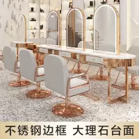 苏宁放心购理发店发廊镜台大理石台剪发镜子面影楼梳妆镜网红理发店美发镜台A-STYLE