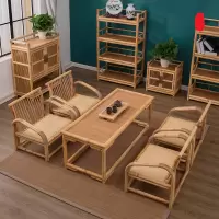 苏宁放心购竹藤榻榻米茶几简约飘窗桌日式小茶几实木炕桌禅意矮桌创意茶桌椅A-STYLE