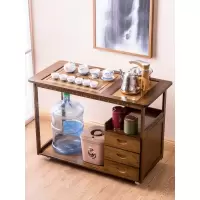 苏宁放心购茶桌家用小茶台客厅移动茶几茶车阳台烧水泡茶柜茶具收纳置物架子A-STYLE