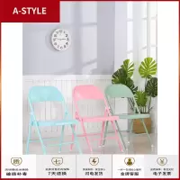 苏宁放心购ins风铁艺椅子折叠椅子靠背简易凳子家用餐椅简约宿舍电脑椅A-STYLE