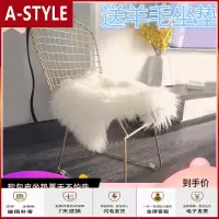 苏宁放心购北欧网红椅子靠背化妆椅梳妆椅简约镂空铁丝网椅ins铁艺家用餐椅A-STYLE