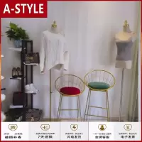 苏宁放心购吧台椅北欧网红现代简约时尚靠背铁艺家用餐椅高脚服装店凳子拍照A-STYLE家具