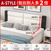 苏宁放心购实木床1.8米主卧现代简约经济型木板床1.5米出租房简易欧式双人床A-STYLE家具