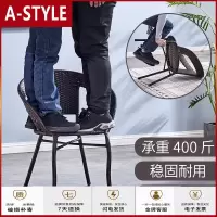 苏宁放心购藤椅三件套阳台小茶几户外桌椅简约休闲桌椅组合铁艺腾椅室外庭院A-STYLE家具