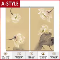 苏宁放心购挂式屏风隔断玄关帘软隔断时尚客厅玄关挂屏[素禅-白莲]客厅卧室欧式田园A-STYLE家具