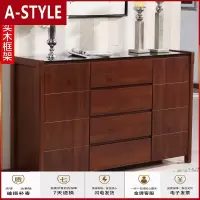 苏宁放心购酒柜现代简约薄烤漆玻璃间厅柜客厅柚木色玄关隔断餐边柜实木框架双客厅卧室欧式田园A-STYLE家具