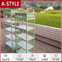 苏宁放心购铁艺鸟笼造型层架展示架置物架收纳架创意书架客厅装饰架客厅卧室欧式田园A-STYLE家具