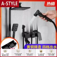苏宁放心购淋浴花洒套装恒温欧式磨砂黑色全铜冷热龙头卫浴增压淋雨A-STYLE