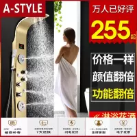 苏宁放心购304不锈钢淋浴屏恒温花洒套装 沐浴屏淋雨喷头挂墙式淋浴花洒龙头A-STYLE