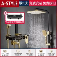 苏宁放心购卫浴北欧式恒温淋浴花洒套装全铜家用黑色洗澡喷头沐浴器A-STYLE