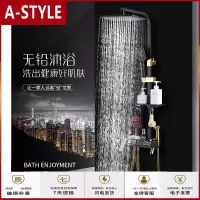 苏宁放心购欧式挂墙浴室淋雨淋浴花洒套装美式家用全铜日式黑色花洒A-STYLE