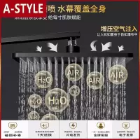 苏宁放心购黑色全铜卫浴智能恒温控制淋雨淋浴花洒浴室沐浴按键花洒套装家用A-STYLE