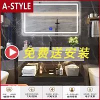苏宁放心购北欧智能浴室柜卫生间洗漱台现代简约网红大理石洗脸盆洗手盆组合A-STYLE