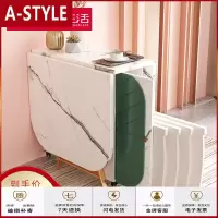 苏宁放心购轻奢折叠餐桌小户型家用桌椅组合多功能大理石纹折枱钢化玻璃可选A-STYLE