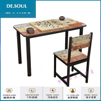 苏宁放心购辅导班课桌椅中小学生培训学校书桌美术双人长条围棋桌椅组合