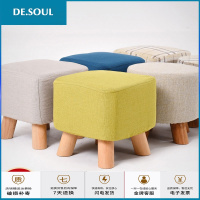 实木小板凳子家用时尚圆凳创意布艺沙发凳方凳客厅茶几矮凳换鞋凳