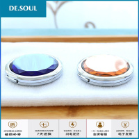 双面随身便携圆化妆镜子小号口袋折叠学生简约翻盖式女生男士家用