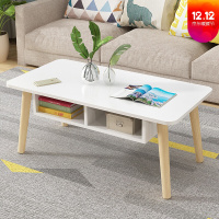 北欧简约茶几客厅迷你小茶几现代简易小茶桌咖啡桌小户型实木茶几M 100-48暖白色带储物[M款] 组装
