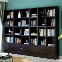 实木书柜书架组合 简约现代 自由组合格子柜置物架 松木书柜书架 C款白色 0.6米以下宽