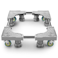 通用洗衣机底座托架小天鹅海尔专用滚筒移动万向轮垫高置物脚架子 12脚调节C款(白) 1层