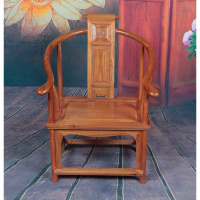 中式仿明清古典实木餐椅南榆木圈椅主人椅子官帽椅办公椅太师椅