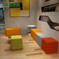 简约现代培训机构家长等候休息区幼儿园早教接待办公会客沙组合