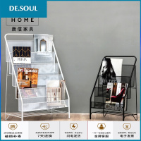 北欧铁艺创意简约时尚移动儿童书架办公室客厅落地杂志架收纳架子