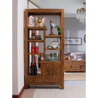 多宝阁博古架实木隔断玄关柜客厅中式屏风老榆木展示柜茶具置物架